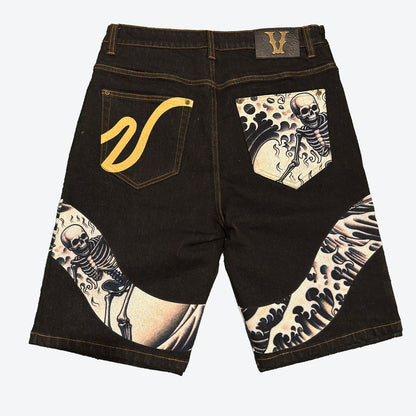 Skeleton Surf Jorts Raw Black by Vicious - 2
