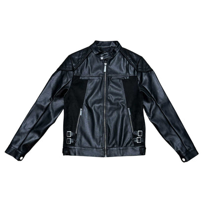 Suede mix racing jacket