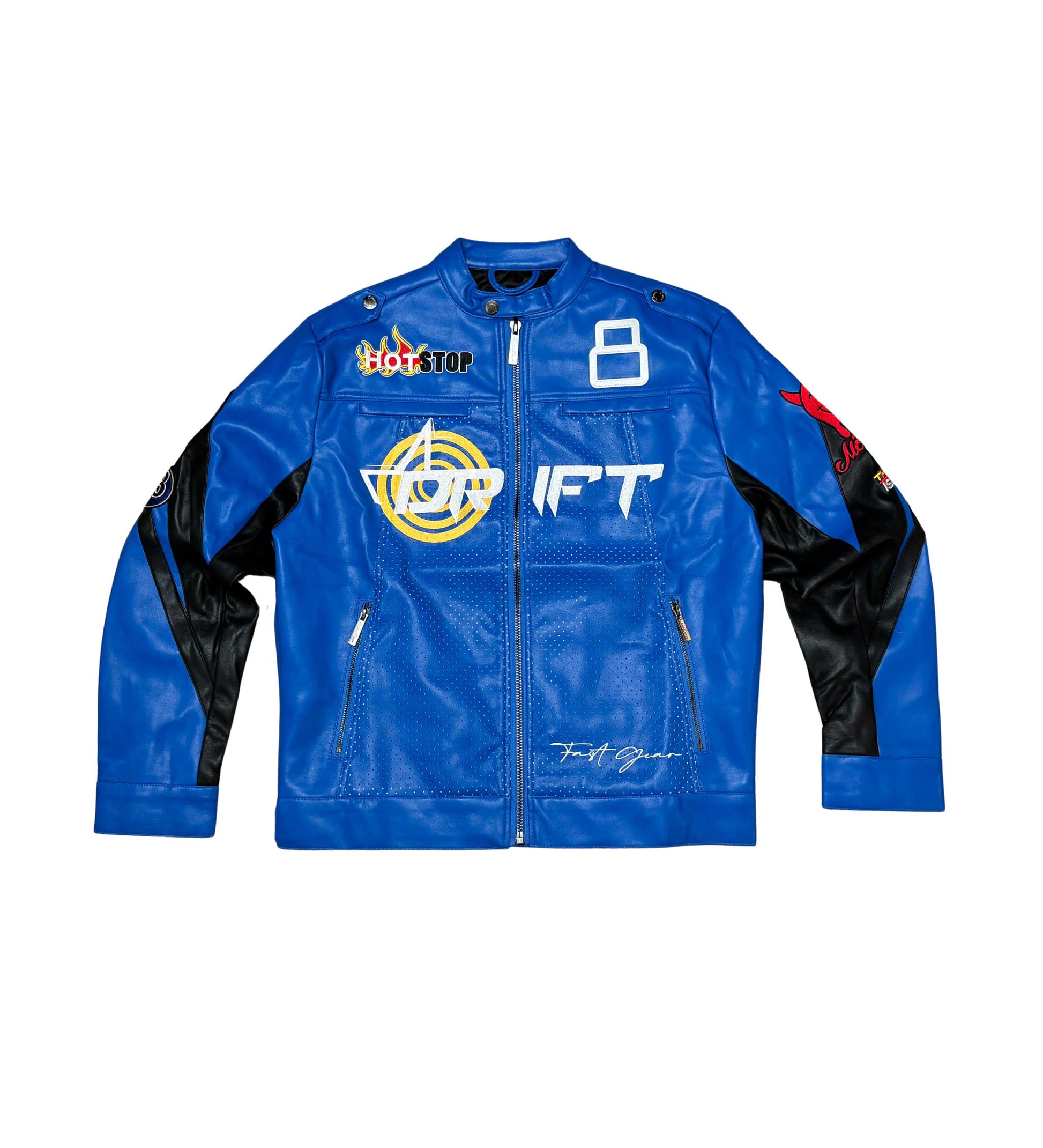 Racer Vegan Leather Jacket Blue by Vicious - 1
