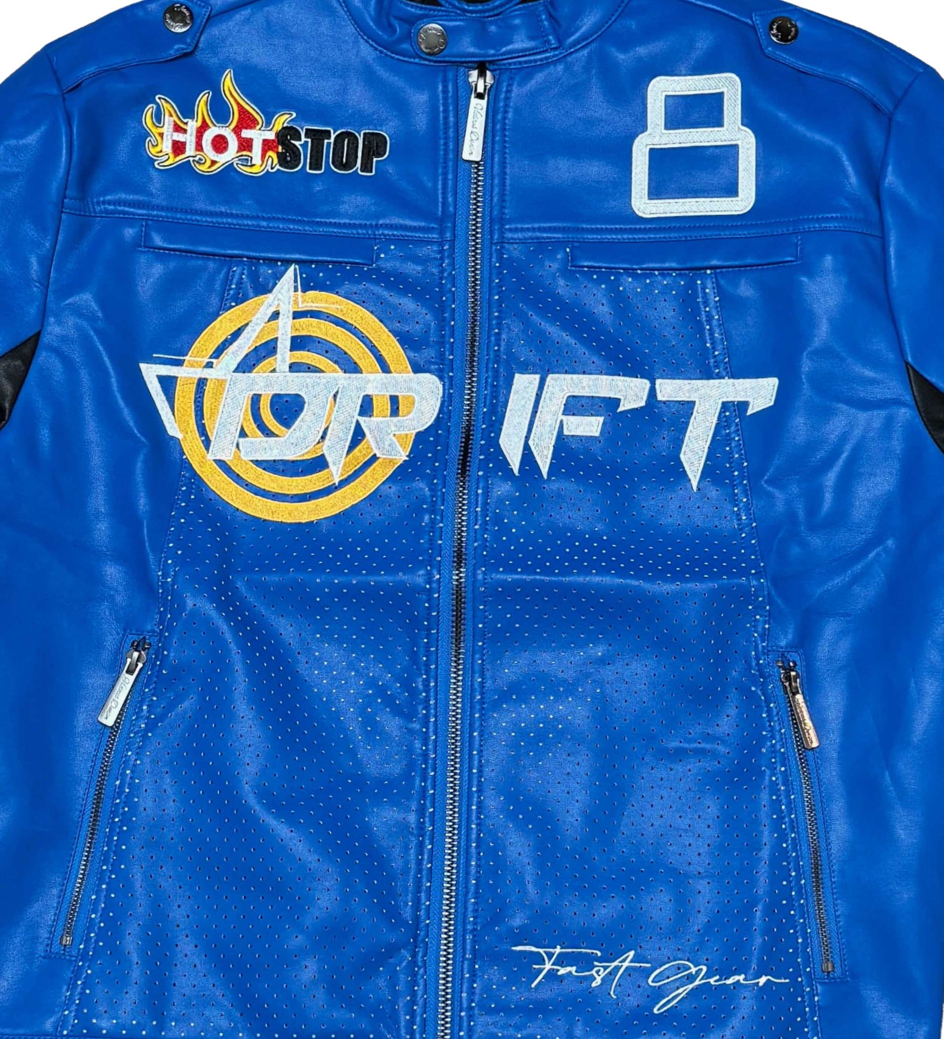 Racer Vegan Leather Jacket Blue by Vicious - 3