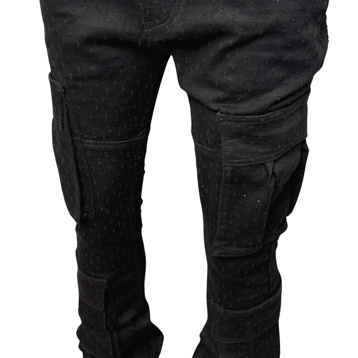 Dual  Cargo Flared Pants Black by Vicious - 1