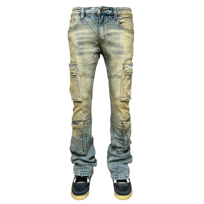 Dual  Cargo Flared Pants Light Vintage by Vicious - 1