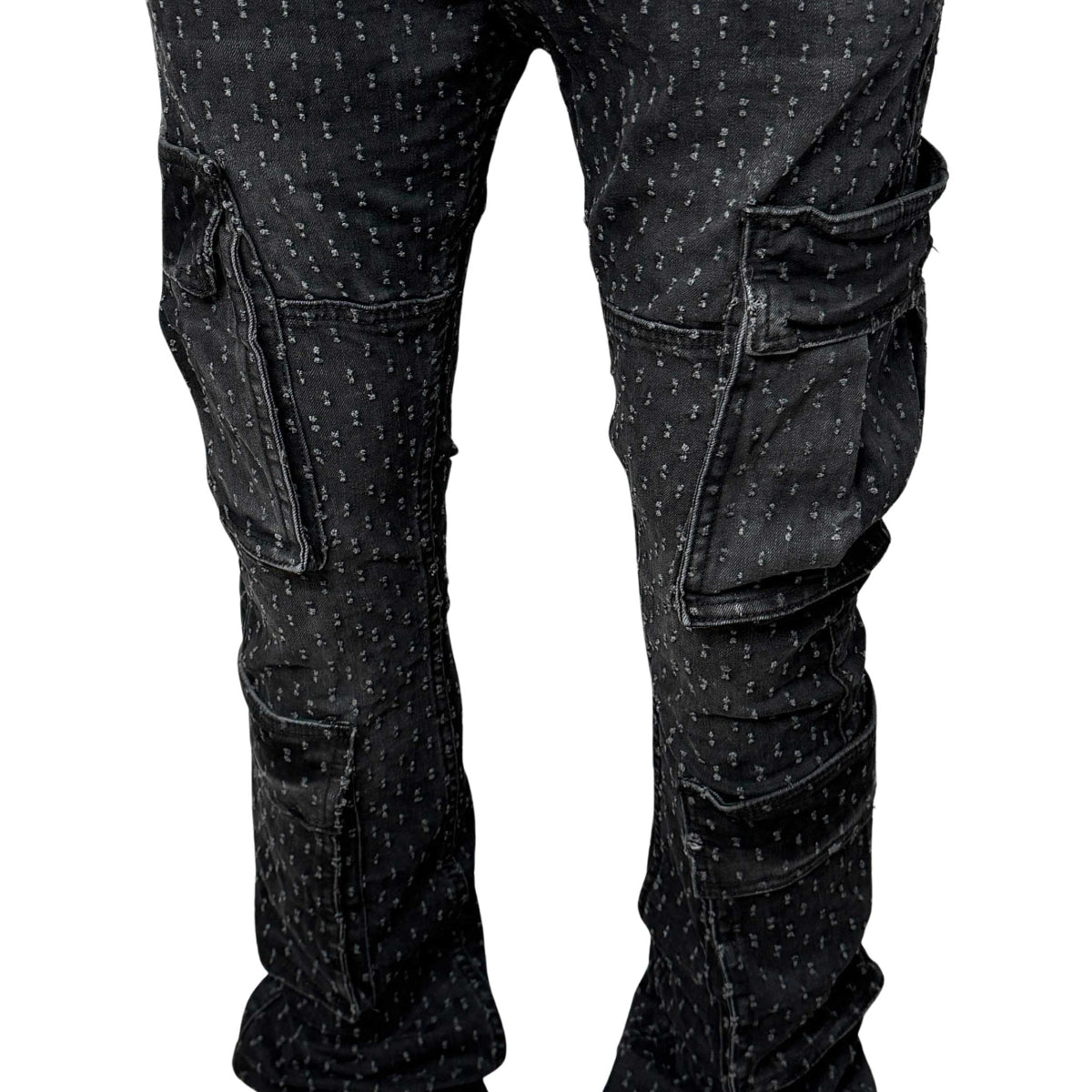 Dual  Cargo Flared Pants Onyx by Vicious - 3