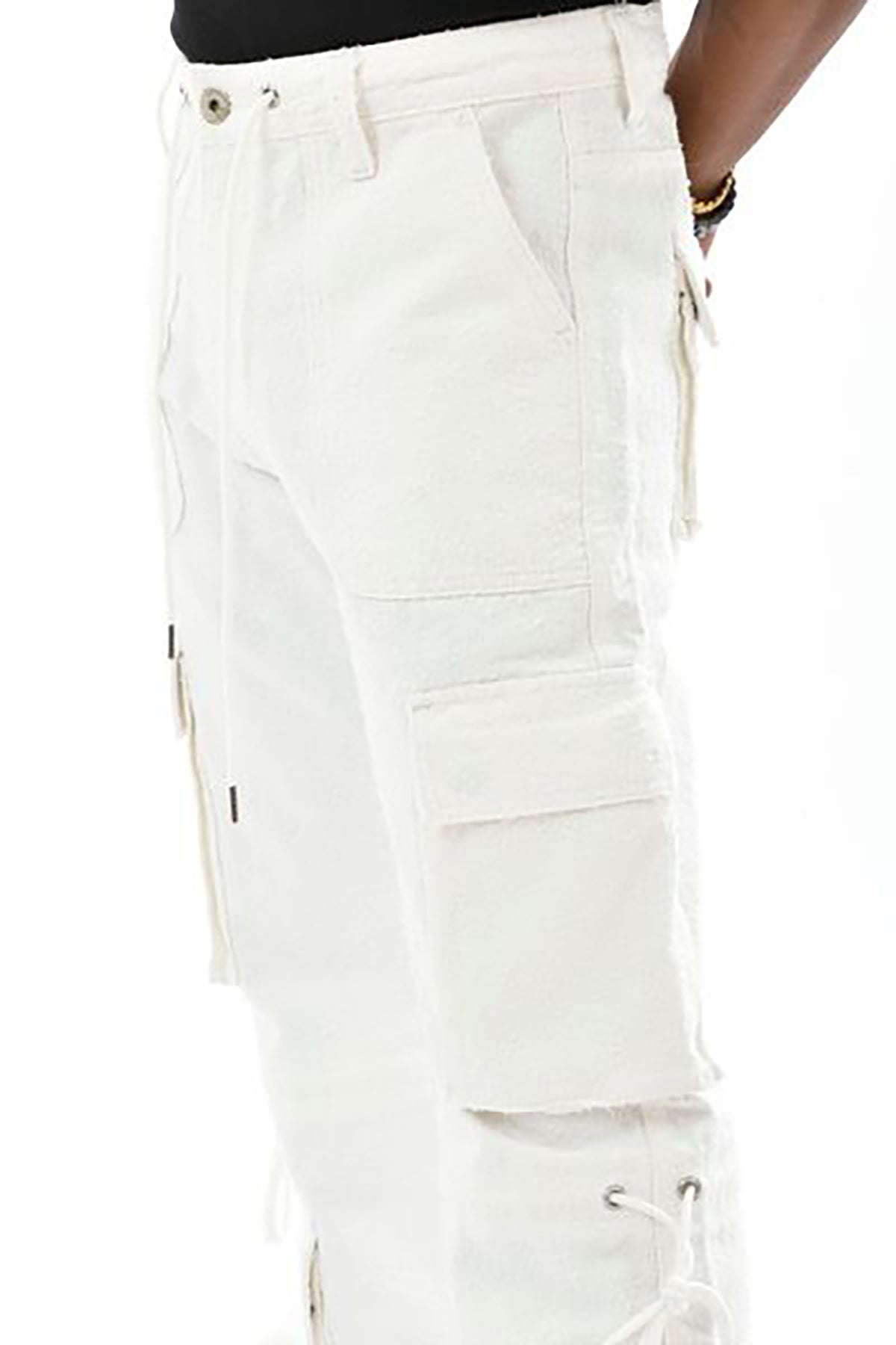 Multi Cargo Fit Denim White by Vicious - 2