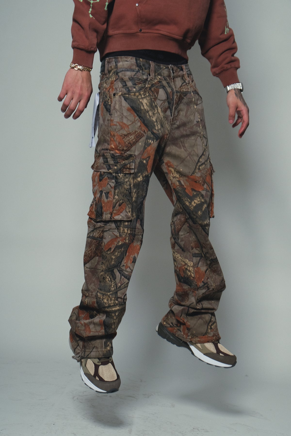 Brush Camo Baggy Fit Denim Brown by Vicious - 4