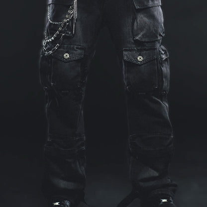 Multi cargo baggy/ loose fit denim