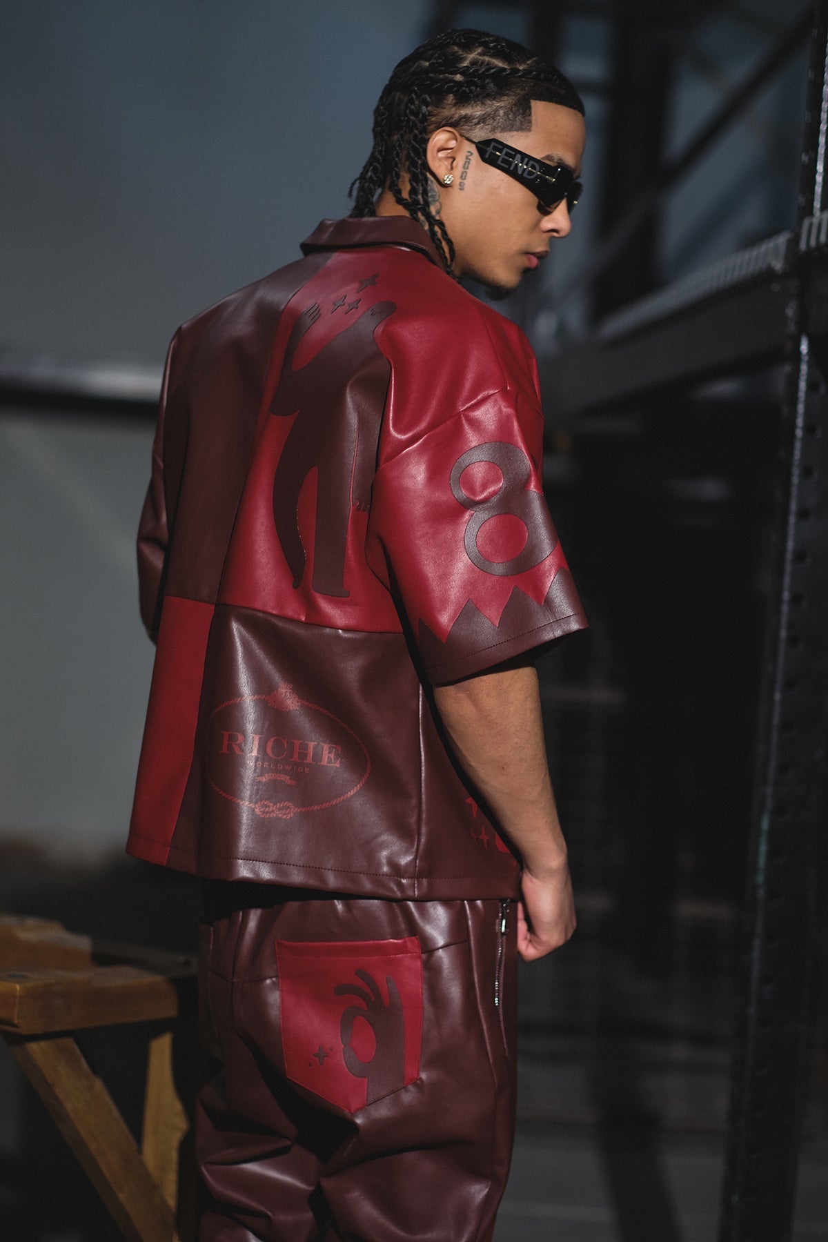 Tribal colorblock button up set Deep Red by Vie+Riche
 - 5