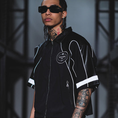 Racer crop jacket
