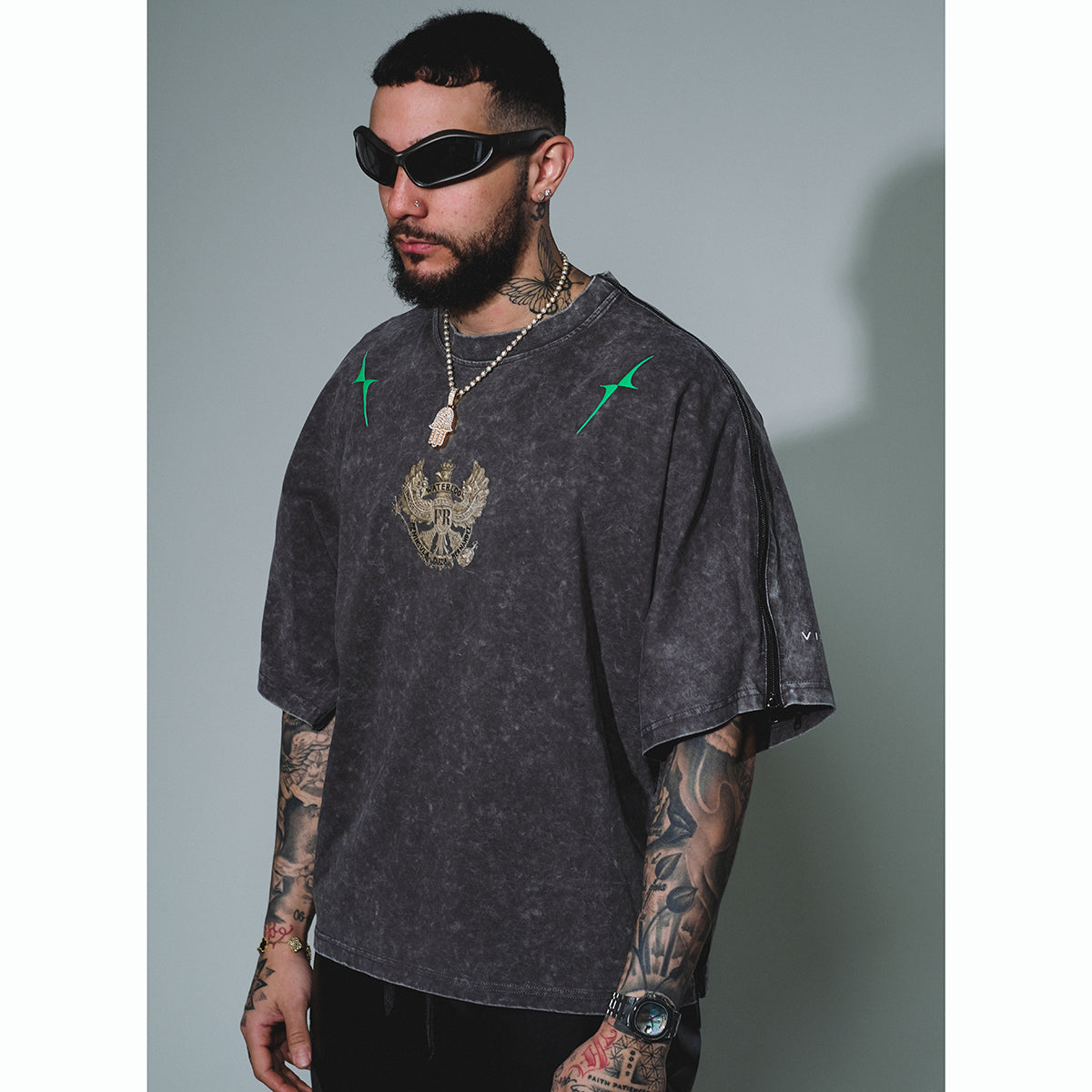 Waterloo badge tee Gray Acid Ash by Vie+Riche
 - 1