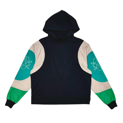 Embossed v hoodie