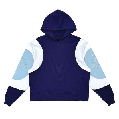 Embossed v hoodie