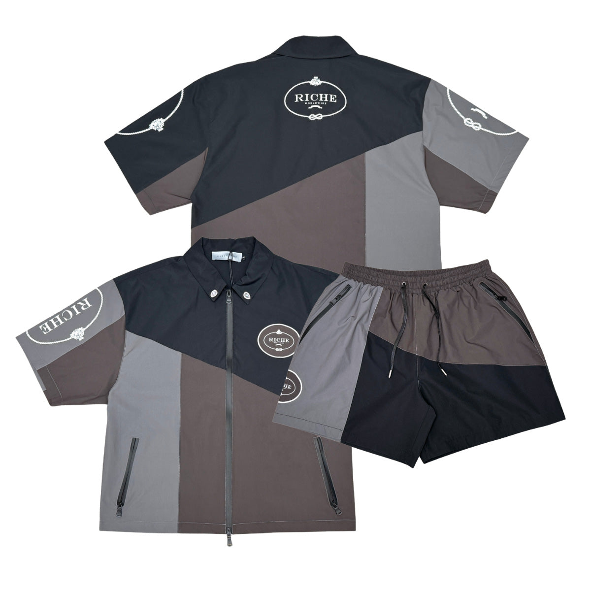 Monoblock jacket short set Black by Vie+Riche - 1