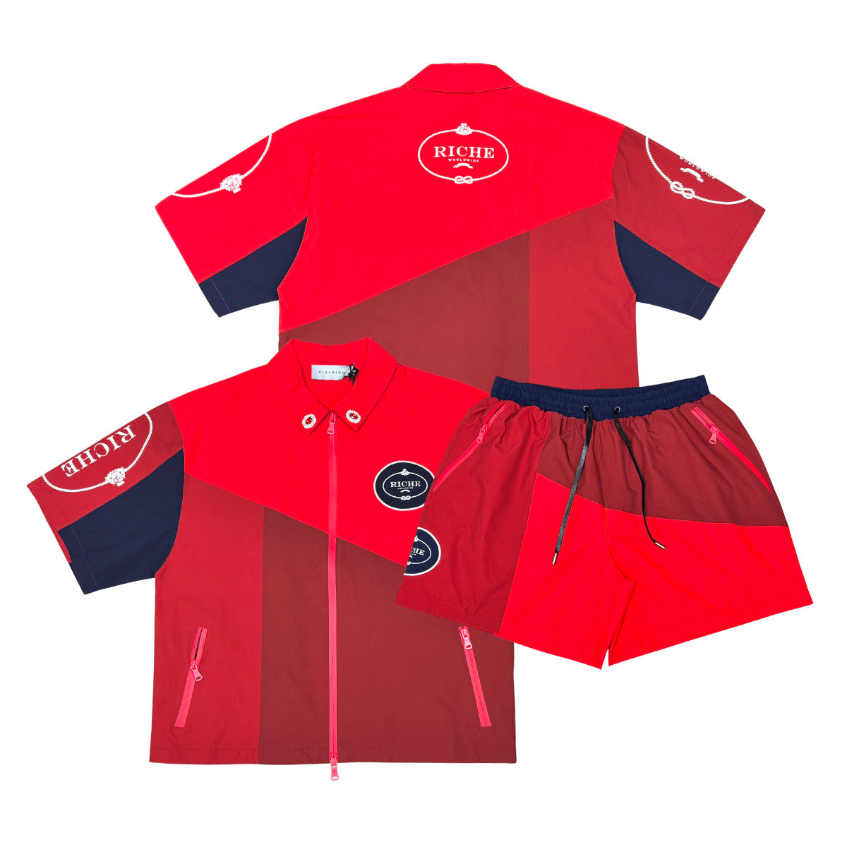 Monoblock jacket short set Red by Vie+Riche - 1