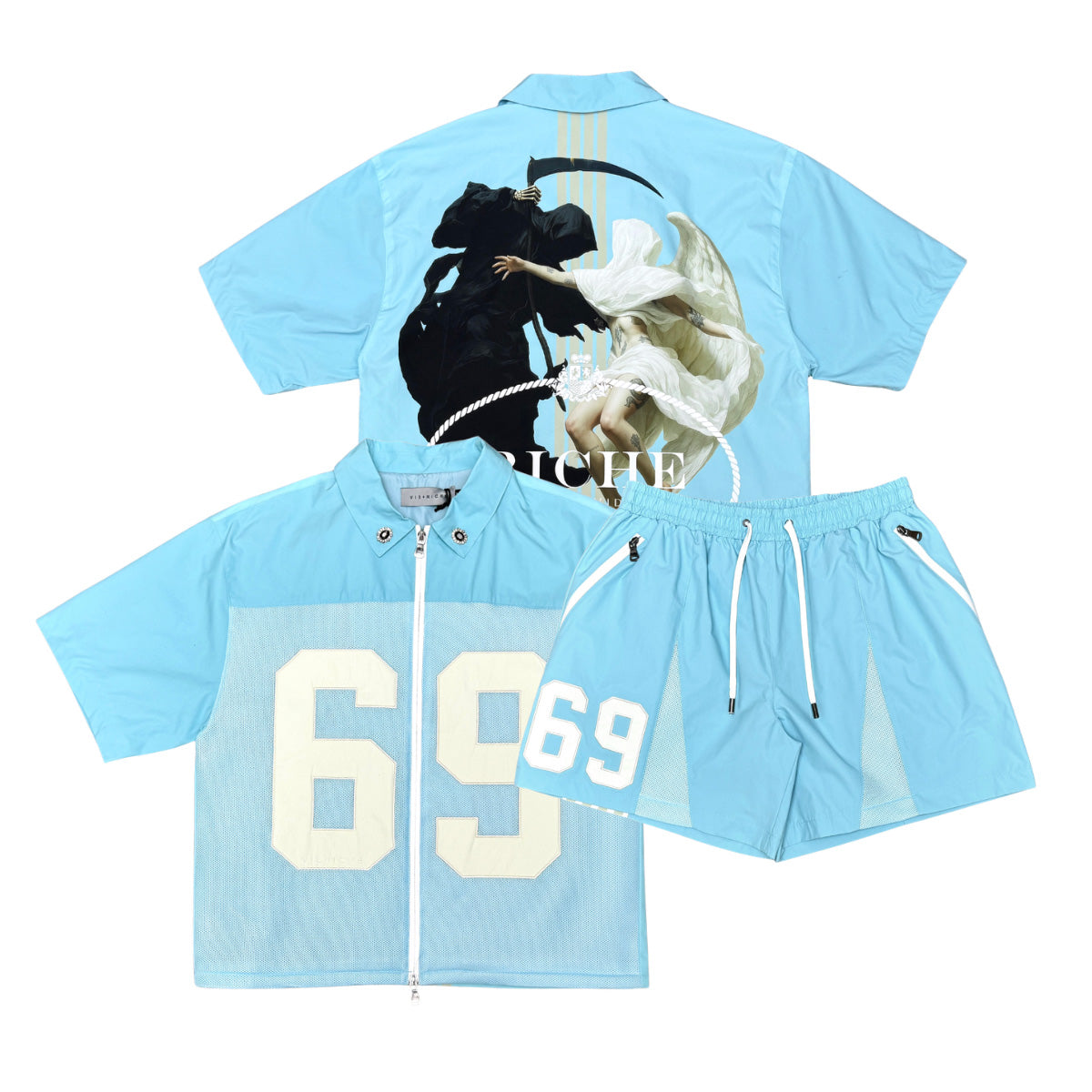 Goated shirt short set Blue by Vie+Riche - 1