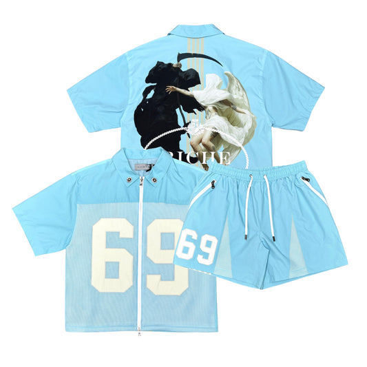Goated shirt short set Blue by Vie+Riche - 1