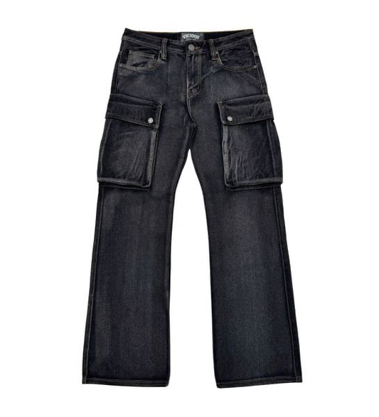 Premium side cargo western fit denim pant