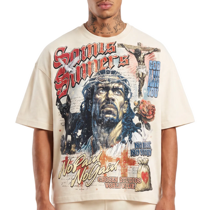 No Pain No Gain Vintage Jesus Graphic Tee