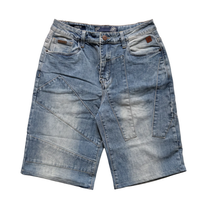 Panel Denim Jeans Shorts