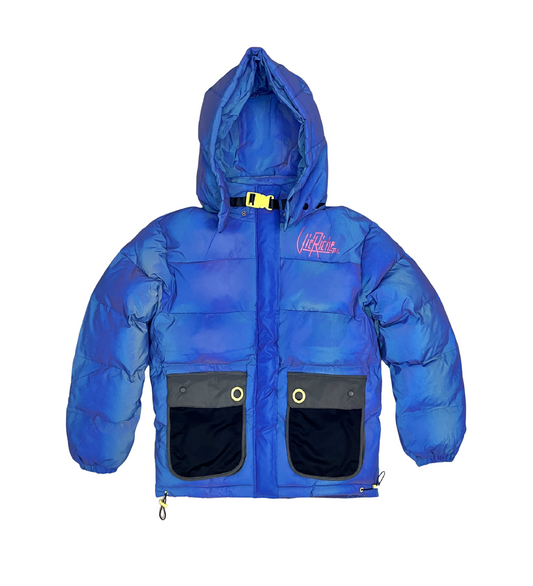 VIE+RICHE - Ski Team Bubble Puffer Coat - Blue Blue / S