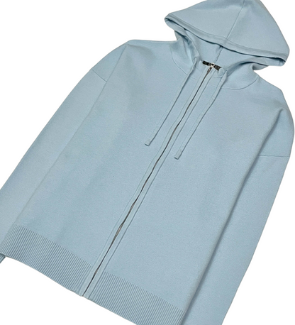Viscos poly double knit zip up hoodie