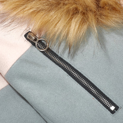 Removable fur 3 tone overcoat