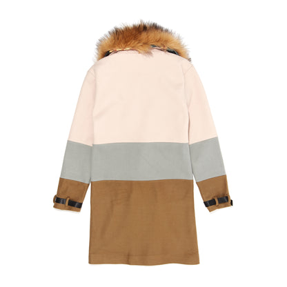 Removable fur 3 tone overcoat